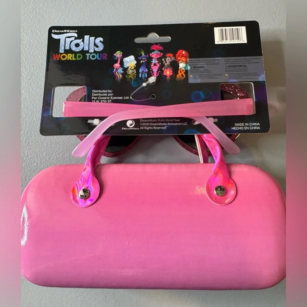 Dreamworks Trolls Pink Sunglasses & Case Set UV protection
